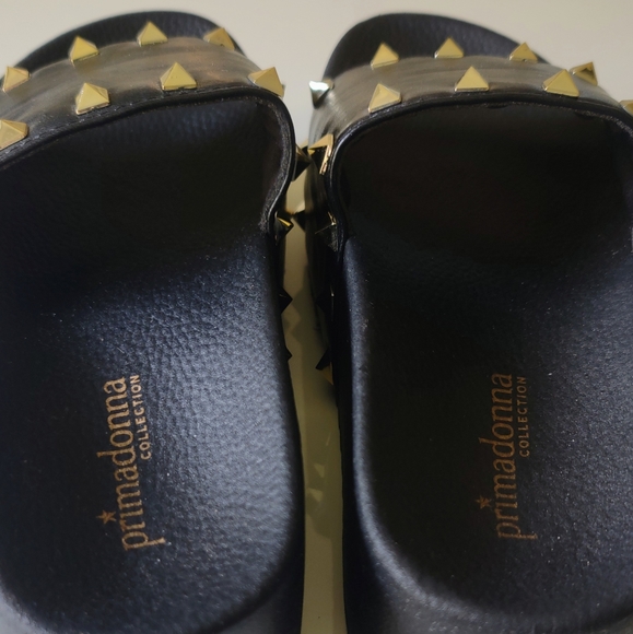 Black and gold studs slides wedges - Picture 5 of 5